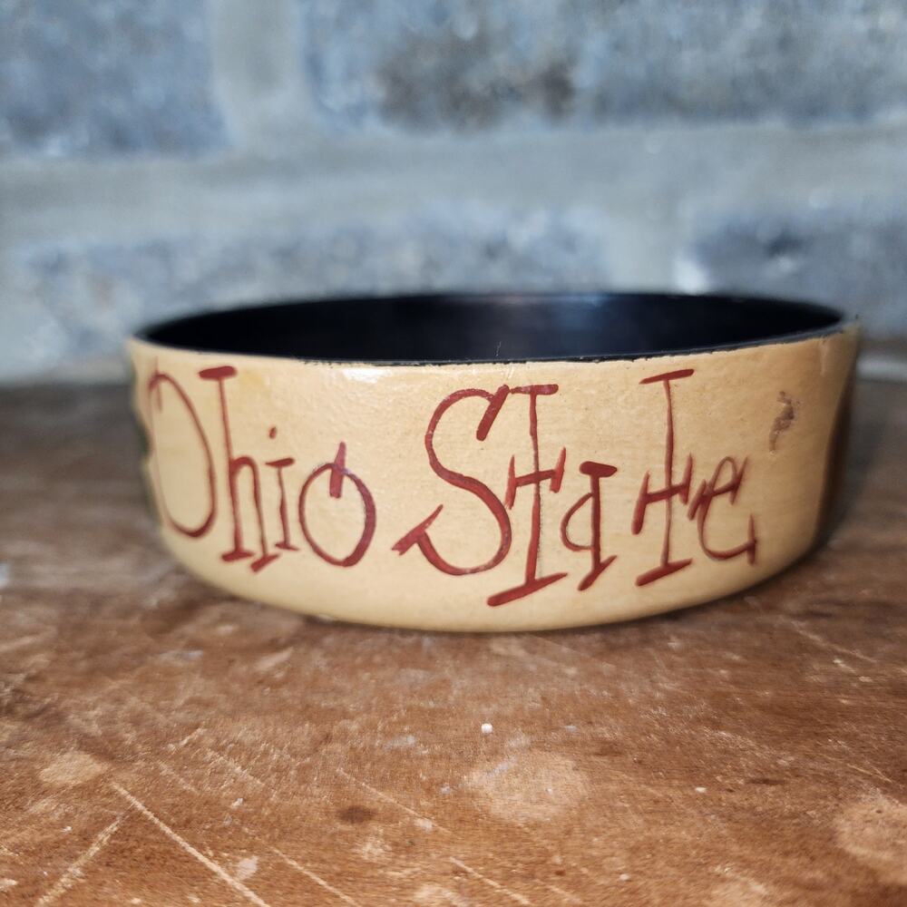 OHIO STATE hand painted Buckeye snack dish